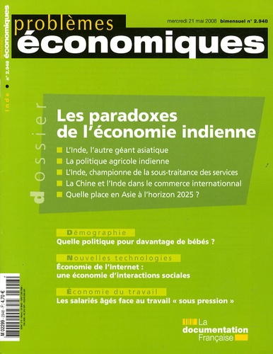 Emprunter Problèmes économiques N° 2948, mercredi 21 mai 2008 : Les paradoxes de l'économie indienne livre