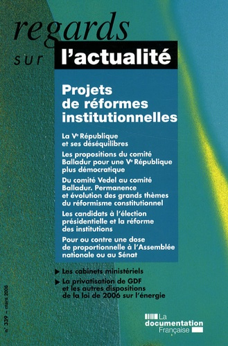 Emprunter Regards sur l'actualité N° 339, Mars 2008 : Projets de réformes institutionnelles livre