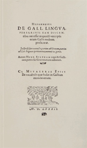 Emprunter HYPOMNESES DE GALL. LINGUA PEREGRINIS EAM DISCENTIBUS NECESSARIAE; QUAEDA VERO IPSIS ETIAM GALLIS M livre