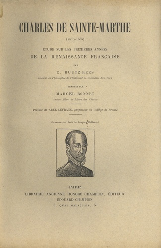 Emprunter CHARLES DE SAINTE-MARTHE (1512-1555). ETUDE SUR LES PREMIERES ANNEES DE LA RENAISSANCE FRANCAISE. P livre