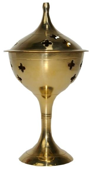 Emprunter Brûle-encens laiton - forme calice livre