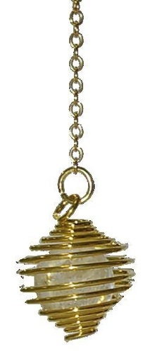 Emprunter Pendule spirale dorée boule cristal de roche livre