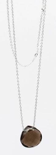 Emprunter COLLIER ARGENT AVEC GOUTTE BRIOLETTE QUARTZ FUME 13 MM livre