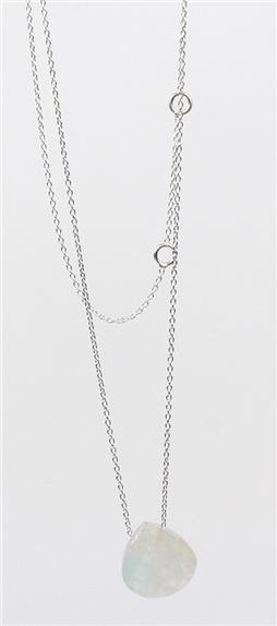 Emprunter COLLIER BRIOLETTE FACETTEE PIERRE DE LUNE 13 MM - ARGENT 925 livre