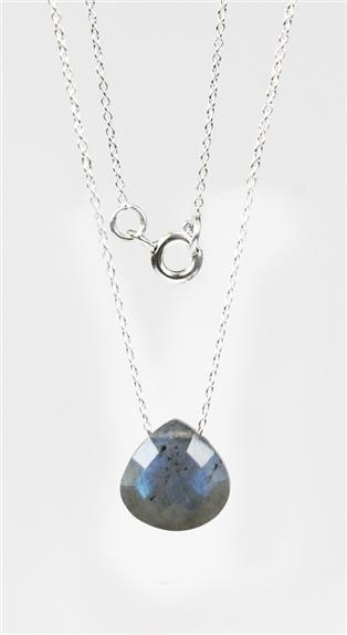 Emprunter COLLIER BRIOLETTE FACETTEE LABRADORITE 13 MM - ARGENT 925 livre