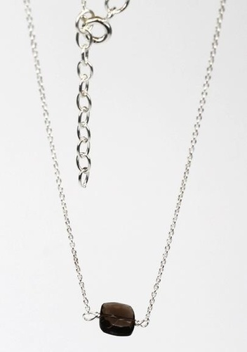 Emprunter COLLIER EN ARGENT, COUSSIN DE QUARTZ FUME 7 MM livre