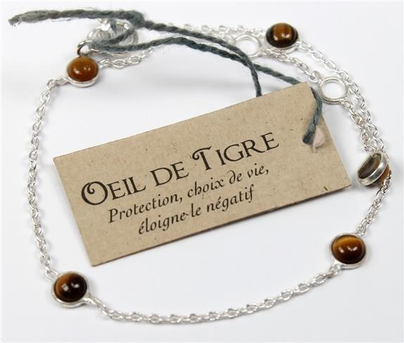Emprunter BRACELET PIERRES OEIL DE TIGRE 4 MM - ARGENT 925 livre