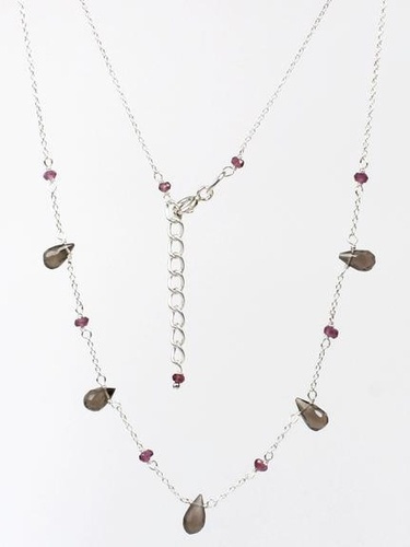 Emprunter COLLIER EN ARGENT BRIOLETTES ET PERLES FACETTEES QUARTZ FUME ET GRENAT livre