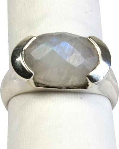 Emprunter BAGUE ARGENT PIERRE DE LUNE FACETTEE - TAILLE 57 livre