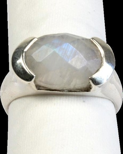 Emprunter BAGUE ARGENT PIERRE DE LUNE FACETTEE - TAILLE 58 livre