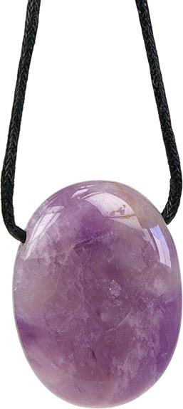 Emprunter COLLIER AMETHYSTE PIERRE OVALE PERCEE CORDON NOIR livre
