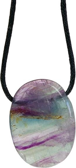 Emprunter COLLIER FLUORITE PIERRE OVALE PERCEE CORDON NOIR livre