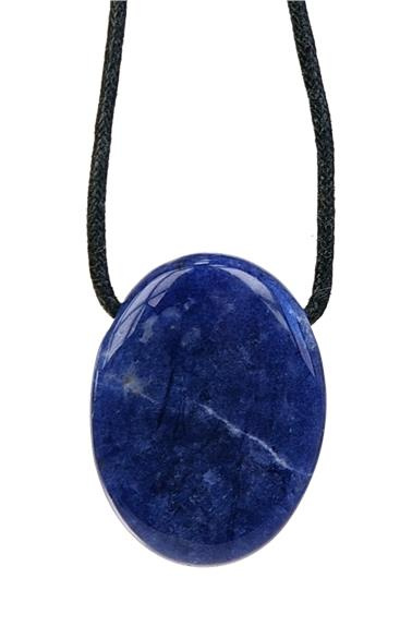 Emprunter COLLIER SODALITE PIERRE OVALE PERCEE CORDON NOIR livre