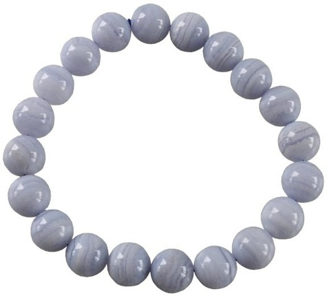 Emprunter BRACELET PERLES RONDES CALCEDOINE BLEUE - 10 MM - A L'UNITE livre