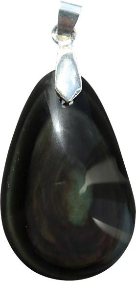 Emprunter PENDENTIF OBSIDIENNE OEIL CELESTE DOUBLE FACE PIERRE PERCEE livre