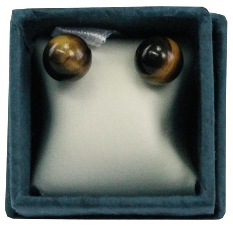 Emprunter BOUCLES D'OREILLES PERLES D'OEIL DE TIGRE - 6 MM livre