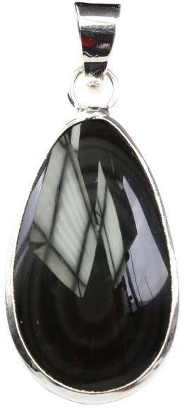 Emprunter PENDENTIF OBSIDIENNE OEIL CELESTE FORME OVALE PIERRE SERTIE livre