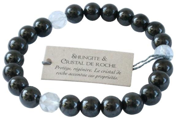 Emprunter BRACELET SHUNGITE ET CRISTAL DE ROCHE PERLES RONDES 8 MM livre