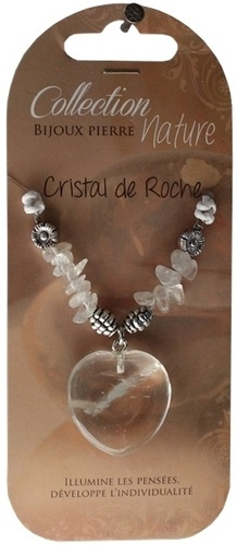 Emprunter Collier pendentif cœur et perles baroques - Cristal de roche livre