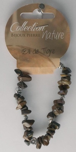 Emprunter Bracelet pierres baroques et éléments métalliques - Œil de tigre livre