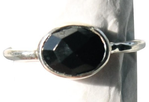 Emprunter bague jonc argent 925 avec pierre facettee onyx - t55 livre