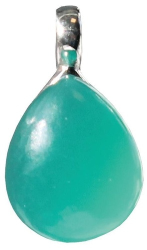 Emprunter pendentif pierre bombee onyx vert livre