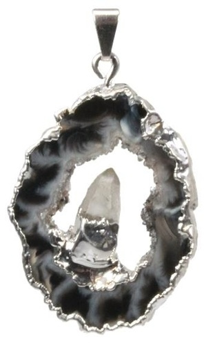 Emprunter PENDENTIF ARGENTE - GEODE D' AGATE AVEC POINTE CRISTAL DE ROCHE livre