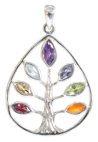 Emprunter PENDENTIF PIERRES DES CHAKRAS ARGENT 925 ARBRE livre