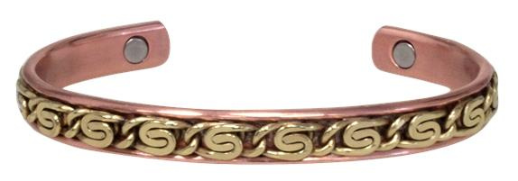 Emprunter BRACELET MAGNETIQUE CUIVRE AVEC DECORATION LAITON - MODELE 1 livre