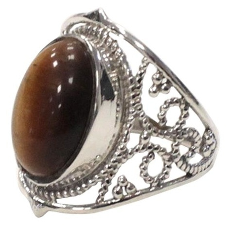 Emprunter BAGUE BAROQUE ARGENT - KANTI - OEIL DE TIGRE - T56 livre