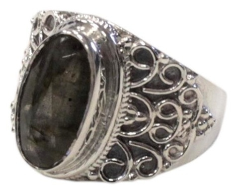 Emprunter BAGUE BAROQUE ARGENT - GESHNA - LABRADORITE - T56 livre
