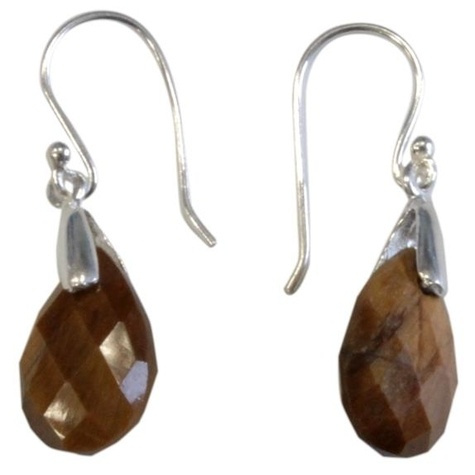 Emprunter BOUCLES D'OREILLES ARGENT GOUTTE FACETTEE - OEIL DE TIGRE livre