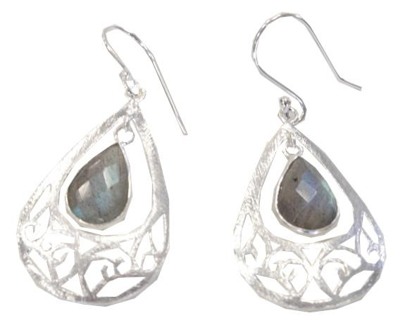 Emprunter BOUCLES D'OREILLES LABRADORITE ARGENT 925 BROSSE livre