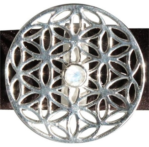 Emprunter BAGUE FLEUR DE VIE 1 PIERRE - PIERRE DE LUNE - T55 livre