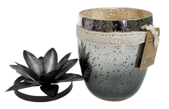 Emprunter bougie verre simple coloris noir - senteur meditation livre