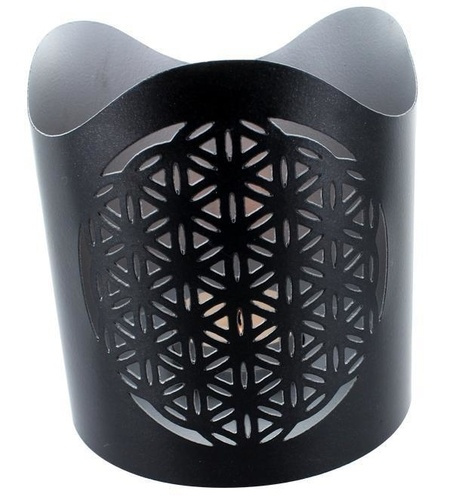 Emprunter PHOTOPHORE EN METAL NOIR AVEC INTERIEUR ARGENTE - FLEUR DE VIE livre