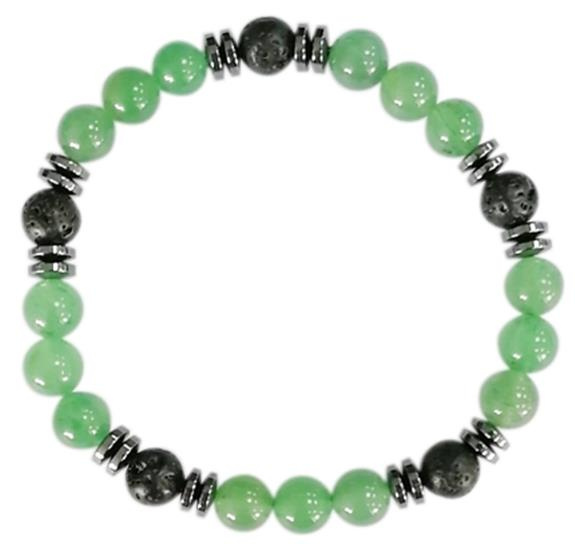 Emprunter BRACELET H AVENTURINE VERTE, PIERRE DE LAVE PERLES RONDES 8 MM livre