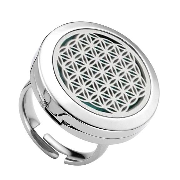 Emprunter Diffuseur Bague Fleur de vie Argenté Ajustable T52/53/54 livre