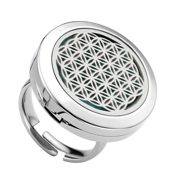 Emprunter DIFFUSEUR BAGUE FLEUR DE VIE ARGENTE AJUSTABLE T58/59/60 livre