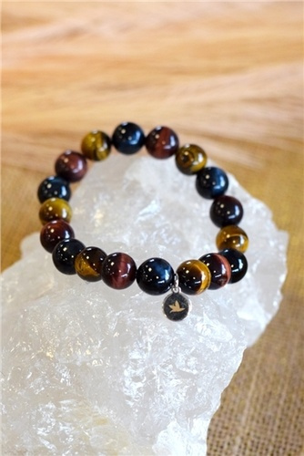 Emprunter Bracelet Oeil de Tigre de Taureau et de Faucon Perles rondes 10 mm livre