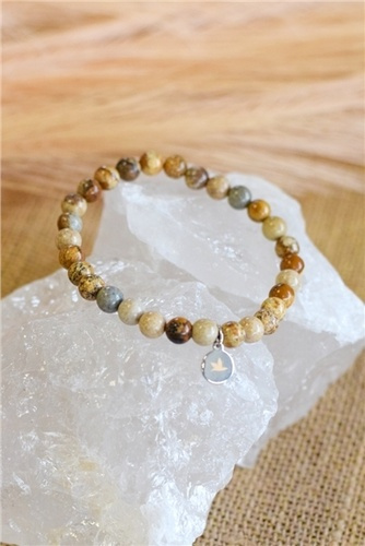 Emprunter Bracelet Jaspe Paysage Perles rondes 6 mm livre