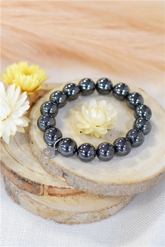 Emprunter BRACELET HEMATITE RECONSTITUEE PERLES RONDES 12 MM livre