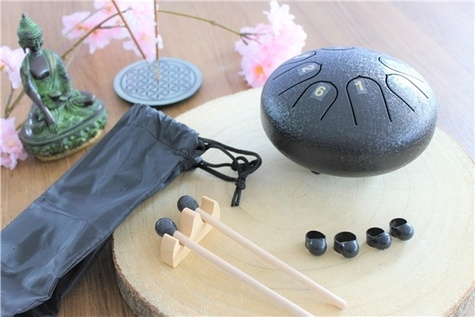 Emprunter MINI TONGUE DRUM NOIR DIAMETRE 15 CM livre