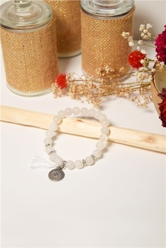 Emprunter BRACELET CRISTAL DE ROCHE PERLES RONDES 8 MM POMPON BRELOQUE LOVE livre