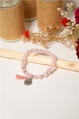 Emprunter BRACELET QUARTZ ROSE PERLES RONDES 8 MM POMPON BRELOQUE PASSION livre