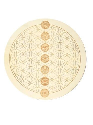 Emprunter Socle de rechargement en bois Fleur de Vie et Chakras gravés 30 cm livre