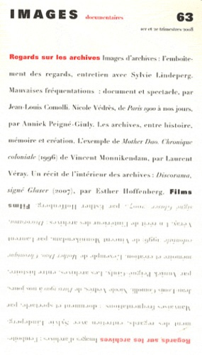 Emprunter Images documentaires N° 63, 1er et 2e trimestres 2008 : Regards sur les archives livre