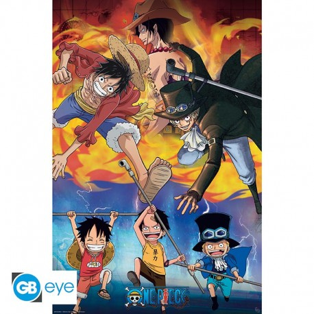 Emprunter One Piece - Poster roulé filmé 91,5 x 61 cm: Ace Sabo Luffy livre