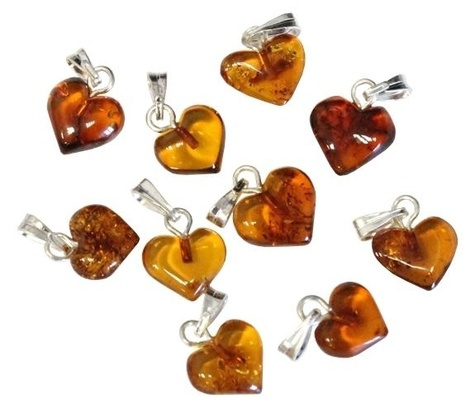 Emprunter PETIT PENDENTIF COEUR EN AMBRE - LOT DE 10 livre