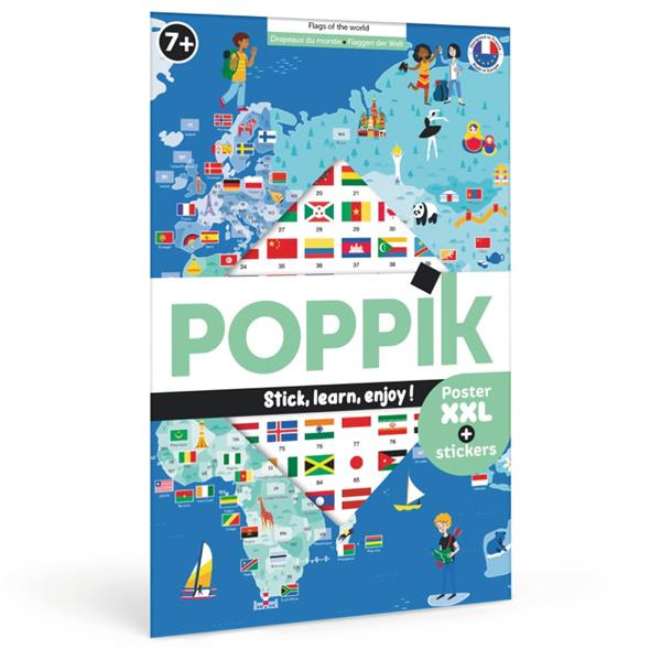 Emprunter POPPIK - LES DRAPEAUX DU MONDE - 1 POSTER 200 STICKERS REPOSITIONNABLES livre